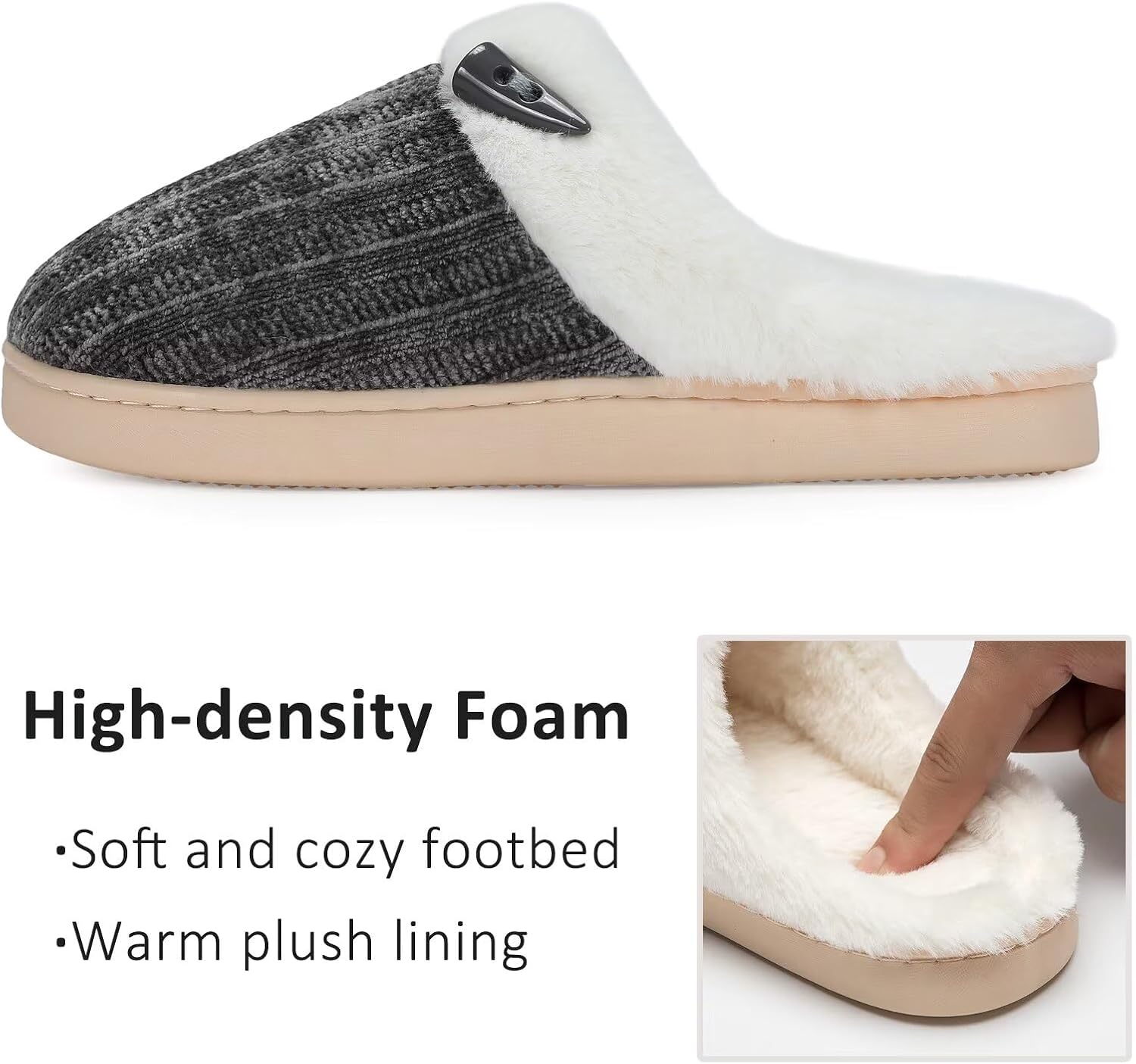 NineCiFun Women's Comfy House Slippers Memory Foam Fuzzy Bedroom Scuffs Slippers Indoor Outdoor Anti Skid Home Slippers Shoes with Warm Plush Lining - Image 4