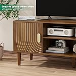 43" TV Stand for TVs up to 55 Inch, Entertainment Center with Storage and Adjustable Shelves, Modern Media Console for Living Room, Walnut