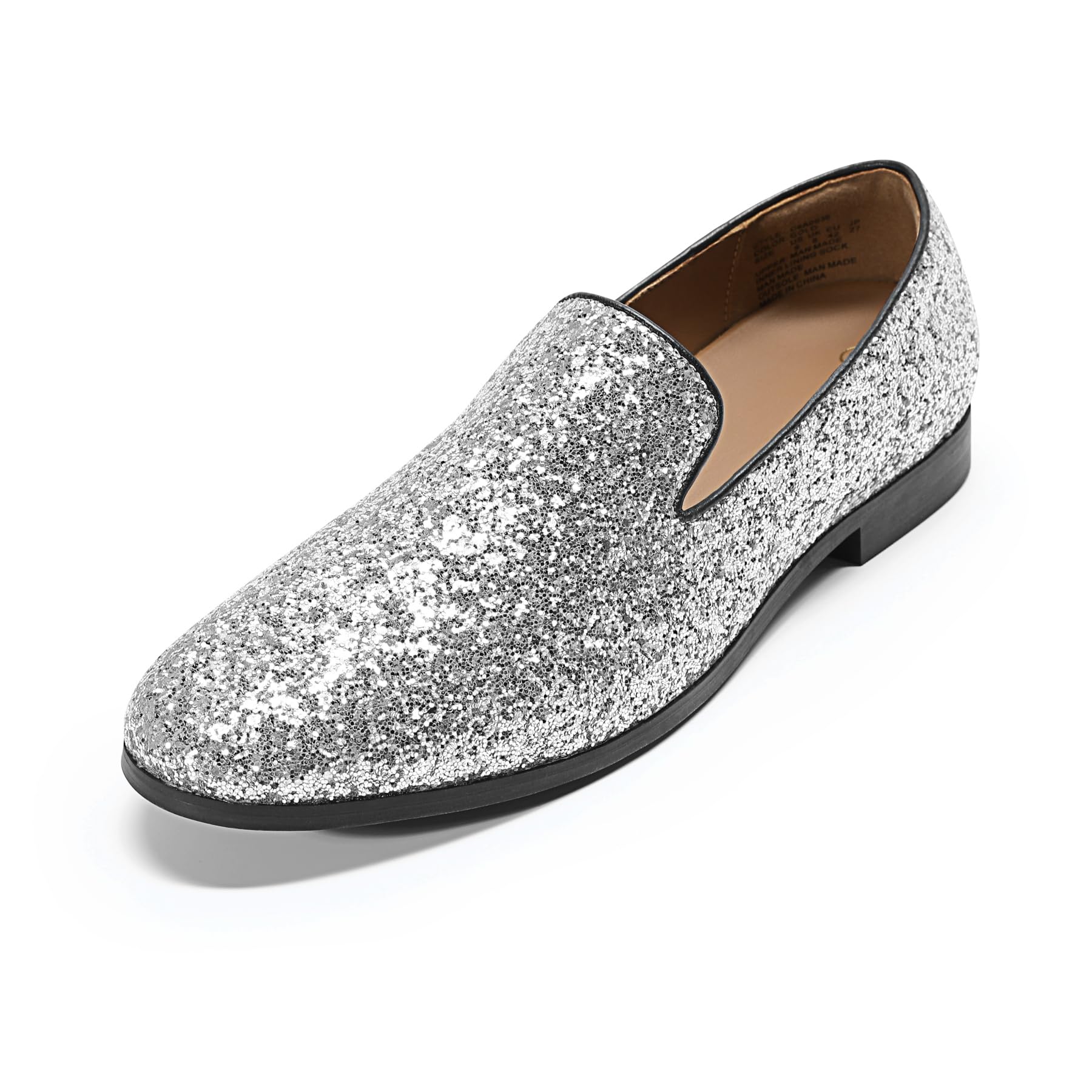AUSTIN MILL Mens Glitter Dress Shoes Slip On Loafers Classic Tuxedo Shoe for Wedding Party Prom