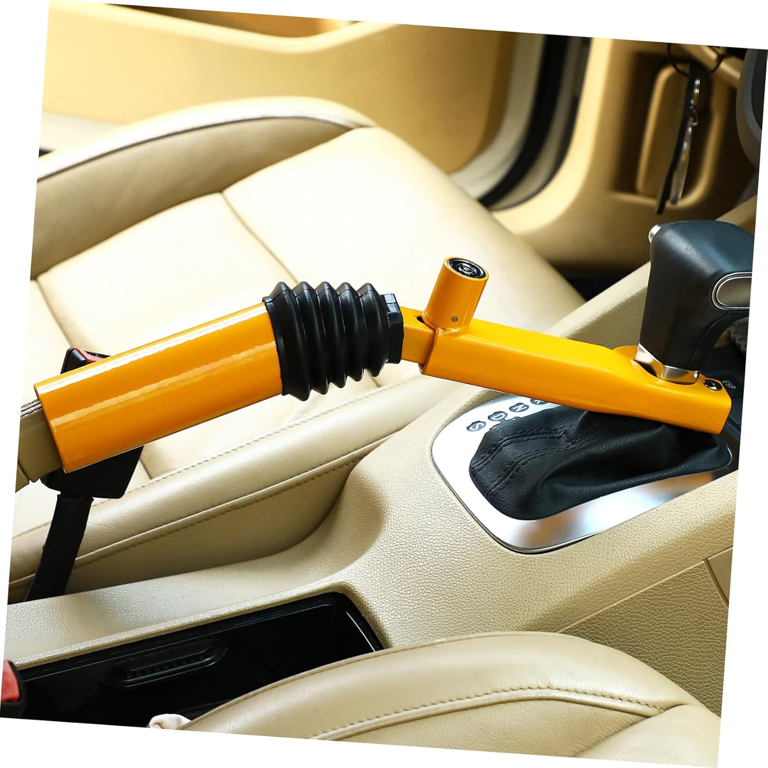 Adjustable Car Gear Lever Lock Anti-Theft Device for Trucks SUVs Sturdy Steel Construction Easy Installation Manual Security Protection