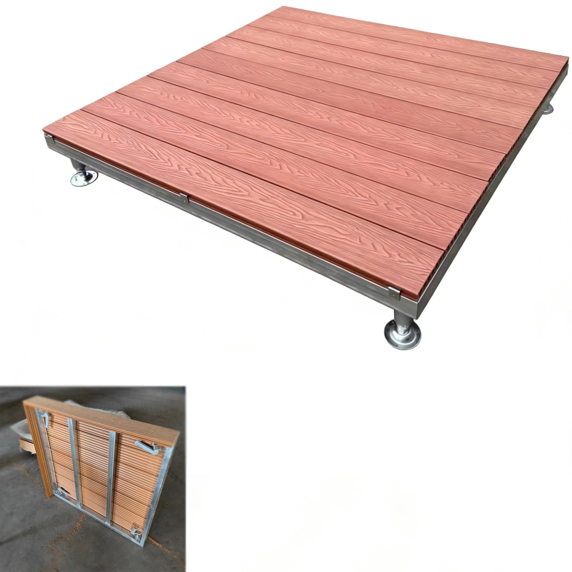 Łatwy w instalacji DIY Płytki kompozytowe z blokującymi platformami kompozytowymi na podwórko (Redwood Color)
