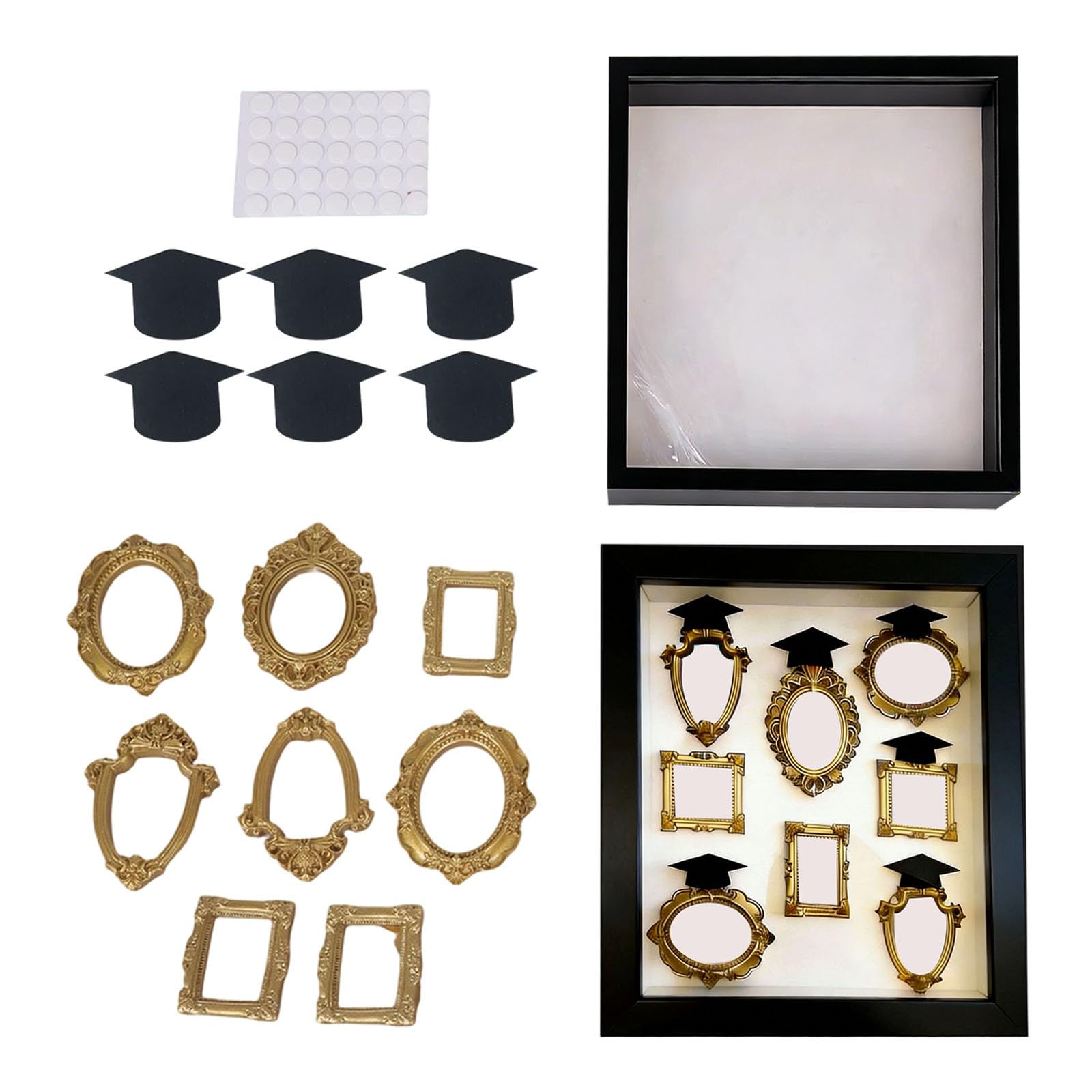 carotoe Creative Family Memory Photo Box Miniature Museums Frame Set with Lighting & Figurines Optional Small Gallery Copy Set