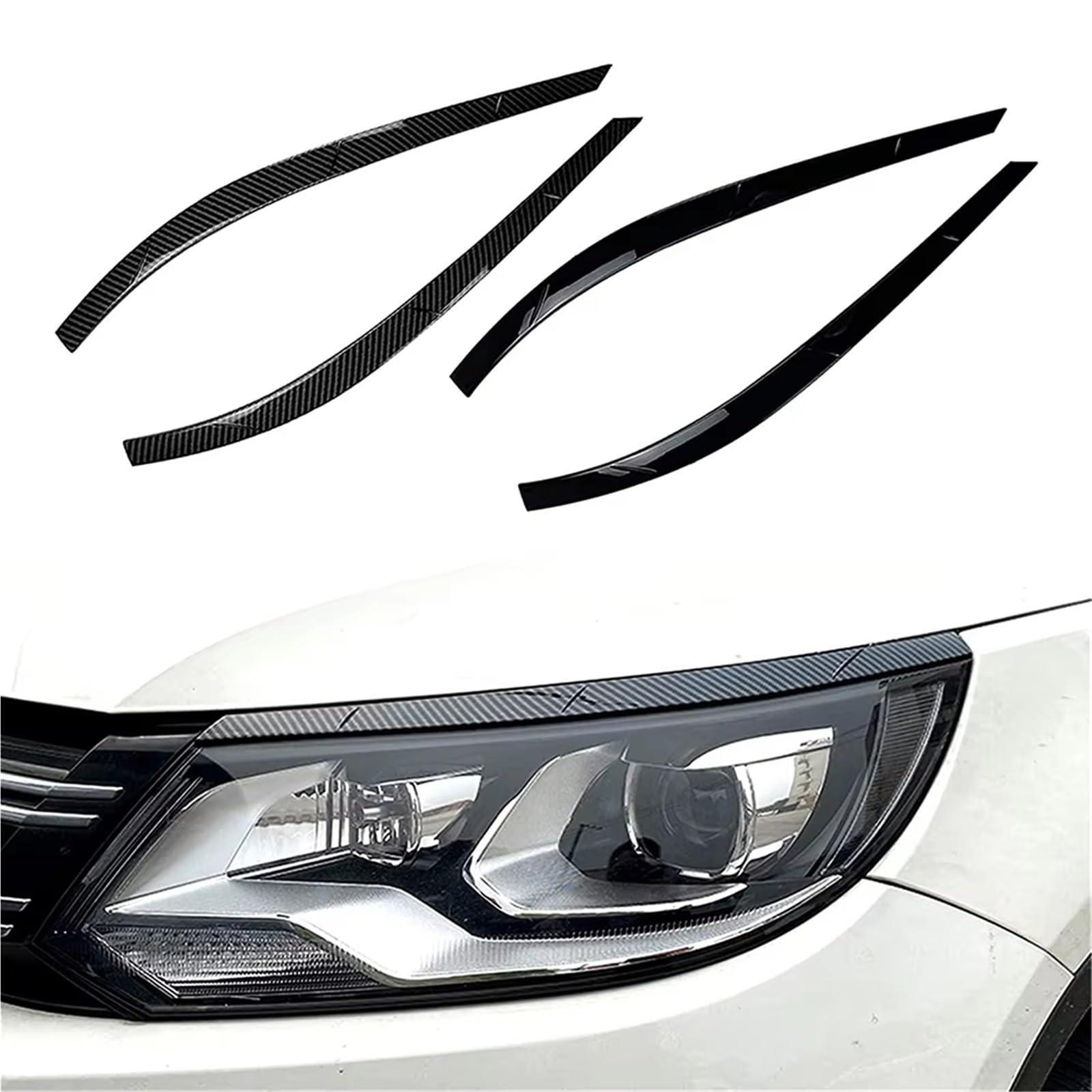 Powieka reflektorów do Vw dla Tiguan Mk1 2011 2012 2013 2014 2015 2016 przednie reflektory samochodowe brwi powieka wykończenie osłona brwi światło reflektorów brwi