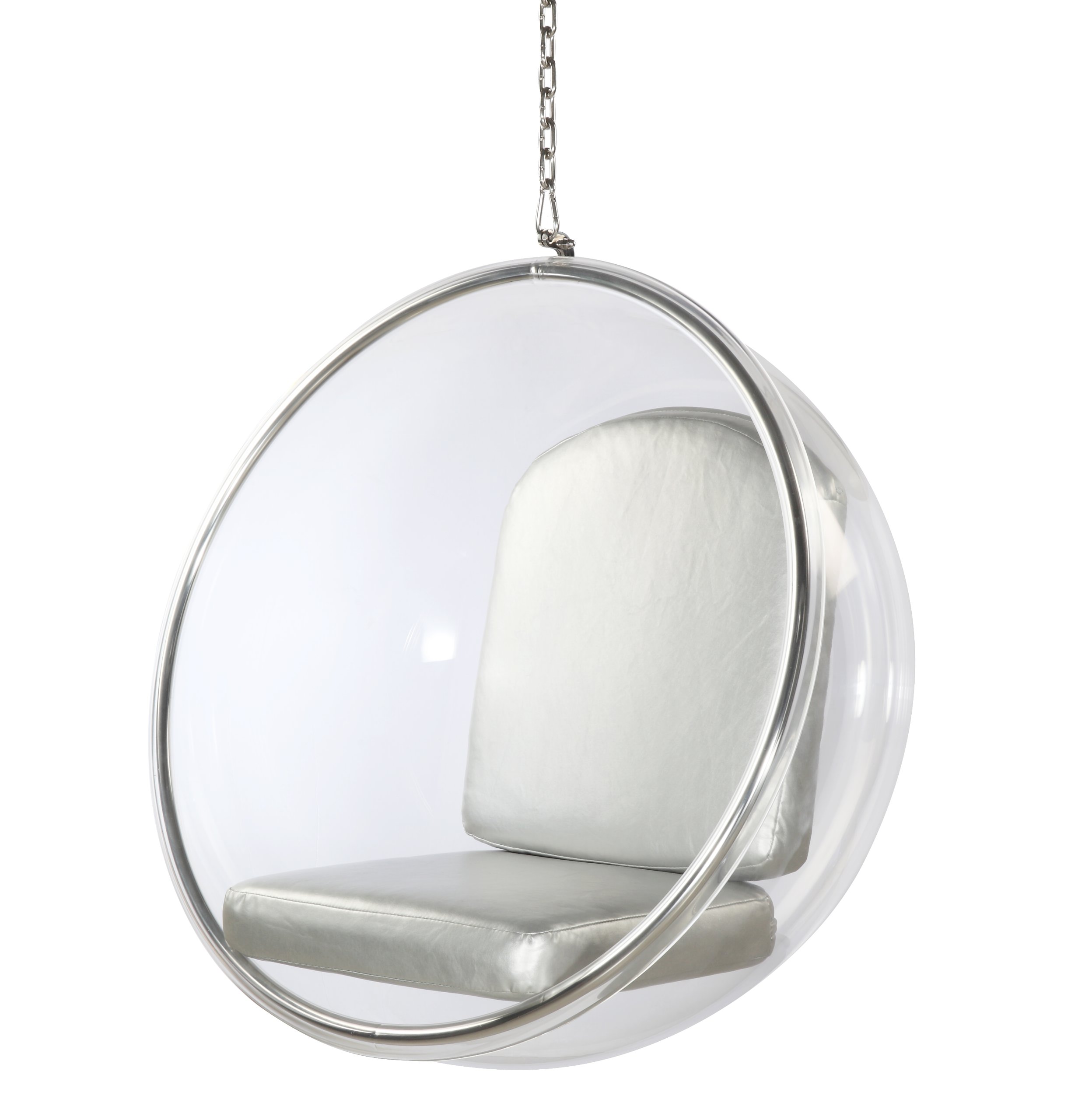 Fine Mod Imports Bubble Hanging Chair, Silver