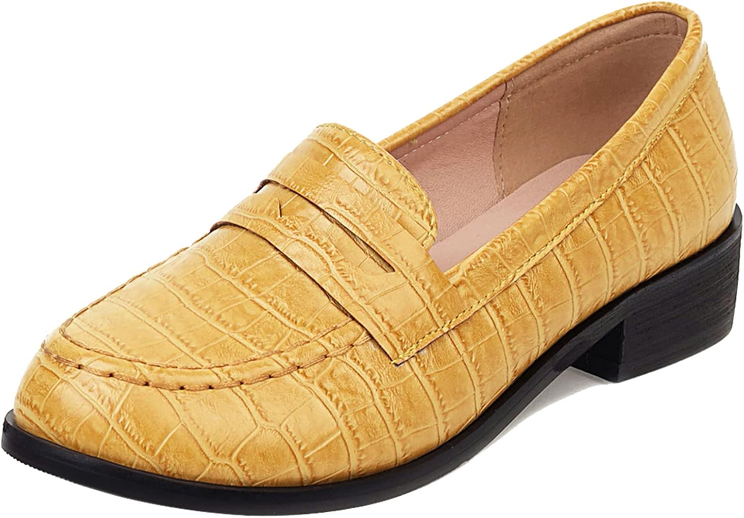 Mocassini Donna Con Tacco Medio 3cm - Punta Rotonda, Senza Lacci, Comodi Per Tutto Il Giorno - Foto 4