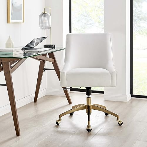 Miniatura 8 de Modway EEI-5080-WHI Discern Performance - Silla de oficina de terciopelo, color blanco