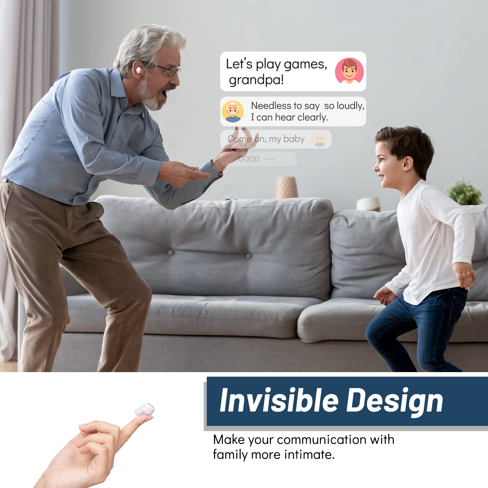 Glone Hearing Aids for Seniors, Rechargeable Invisible Hearing