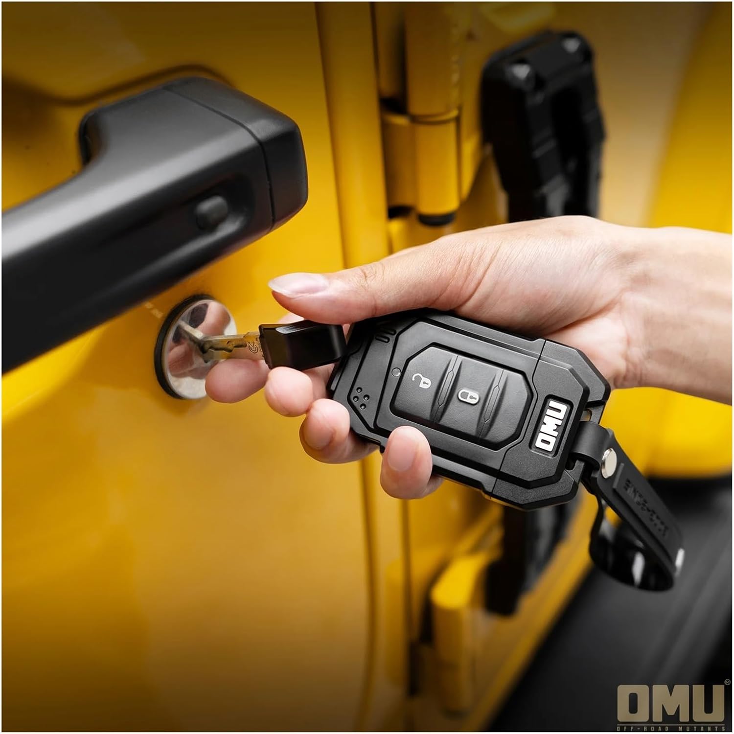 OMU013 JL Key Fob Case Cover Fob Shell Key Bag Holder Protection Shell Compatible with Jeep JL/JT Wrangler 1pcs Black