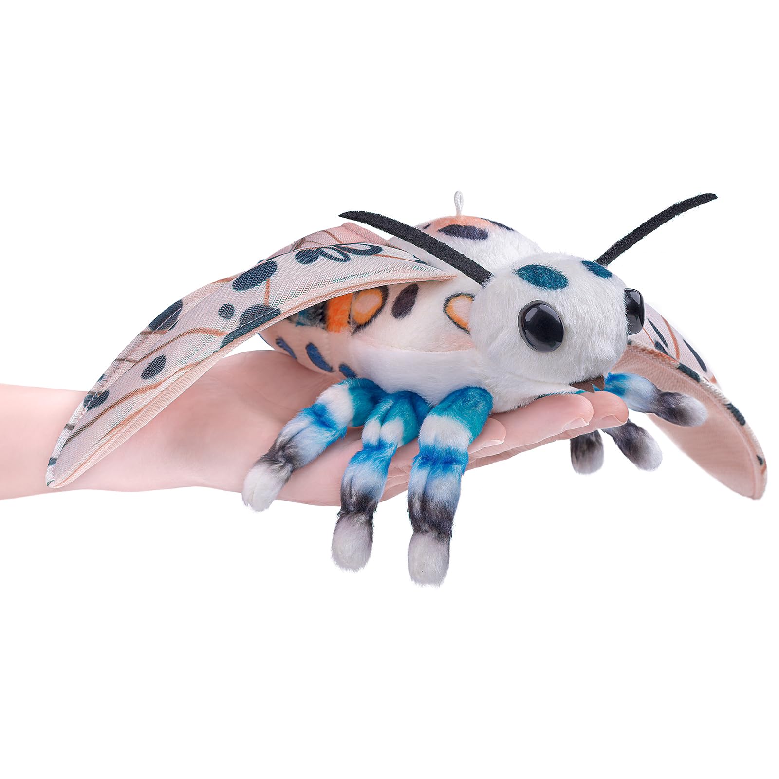 lilizzhoumax Leopard Moth Keychain Plush Toy Stuffed Animal Bag pendant Realistic Lovely Cute Super Soft Creative Personalized Gift for Couple Kids Bedtime Companion Plushie Collection 7” white
