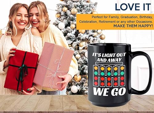 Miniatura 6 de Taza de café Racer de 15 onzas, color negro, con texto en inglés «It's Light Out», «Fuel Speed Racer» Car Guys Circuit Automotriz Racing Boy Regalos