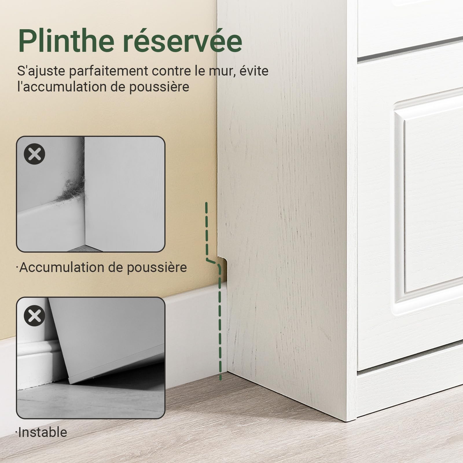 SoBuy Meuble Chaussure Rangement Chaussure 3 Abattants, Armoire à Chaussures Entrée, Meuble à Chaussures Range Chaussures 12 Paires pour Couloir Entrée 53x24x120cm Effet Bois Vieilli Blanc FSR94-WG
