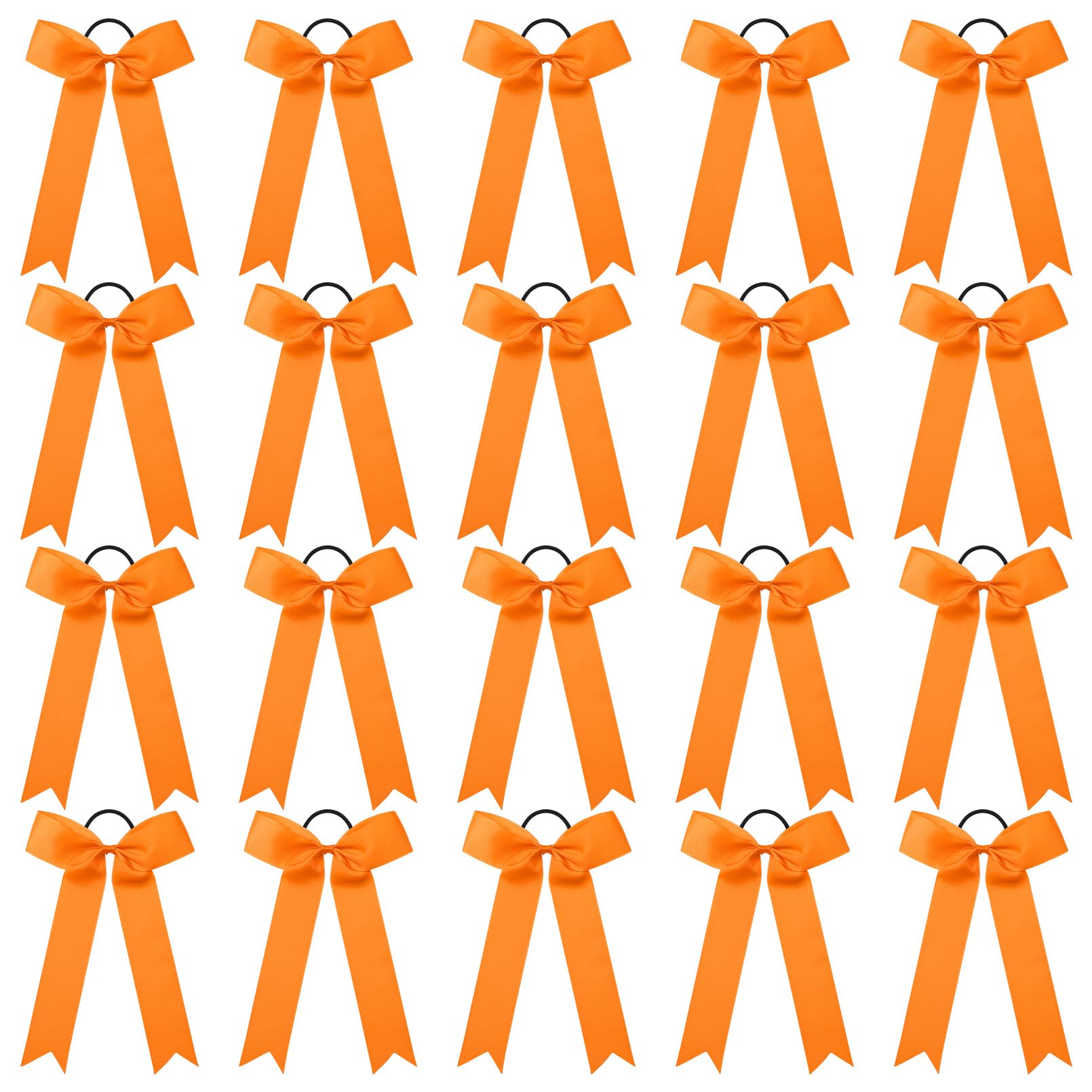 CEELGON 20 PCS College Style Cheer Bows Collegiate Long Tail Skinny Bow Elastic Hair Tie for Teens Girls Softball Competition Sports Cheerleaders (