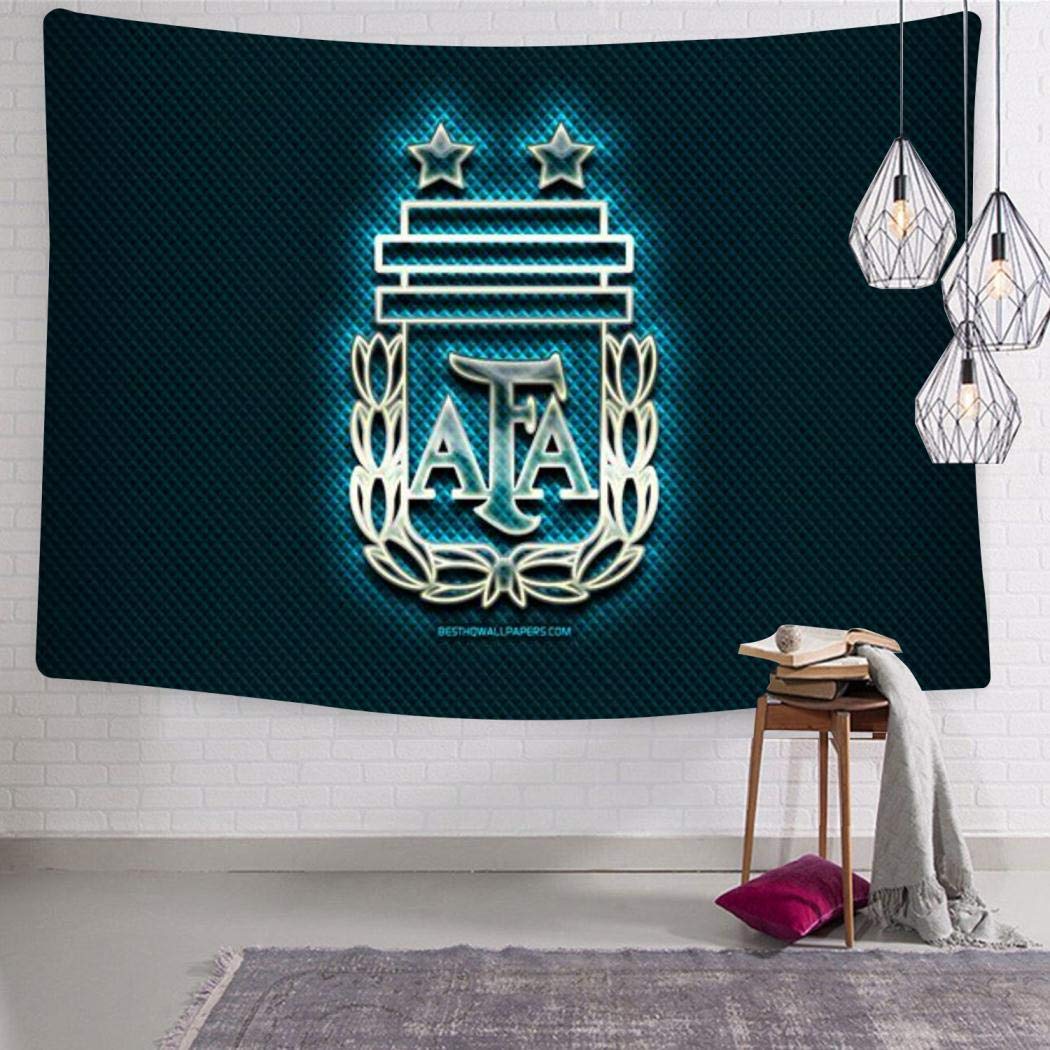 HSUIHA Wall Tapestry Argentinean Football Logo Wall Art Decoration Tapestry Wall Hanging for Living Room Bedroom Dorm Decor 51.2 x 59.1 Inch