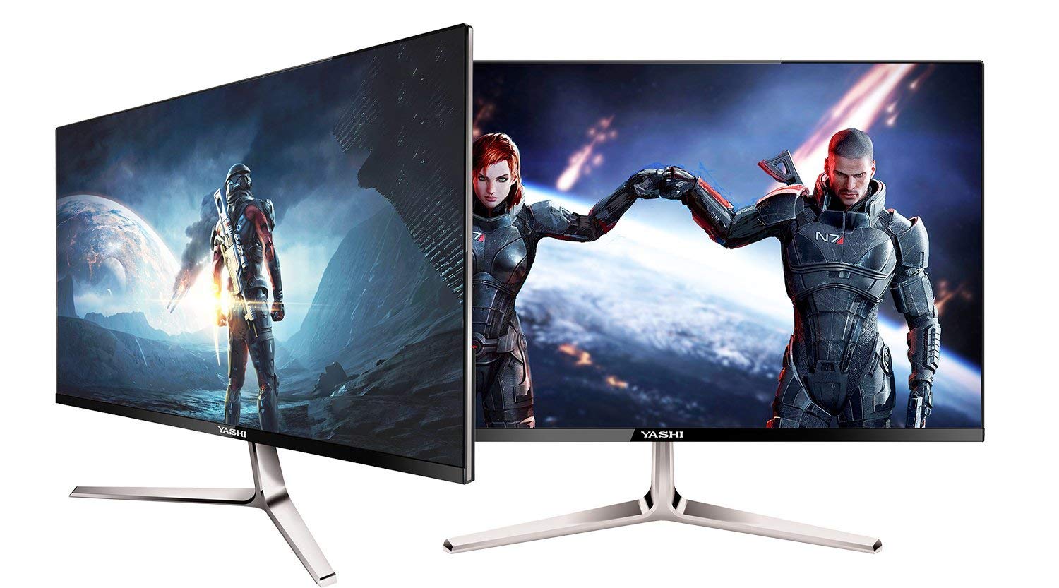YASHI monitor Pioneer S 24", Super Slim & Frameless, IPS, FHD, multimediale, 2ms, 350 cd/m^2, 1000:1, 75Hz, VGA e HDMI