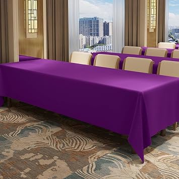 Rectangular Tablecloth,60 X 120 Inch Long Thickened Waterproof Tablecloth for Potluck, Banquet, Wedding or Holiday Party. Purple, 60 X 120