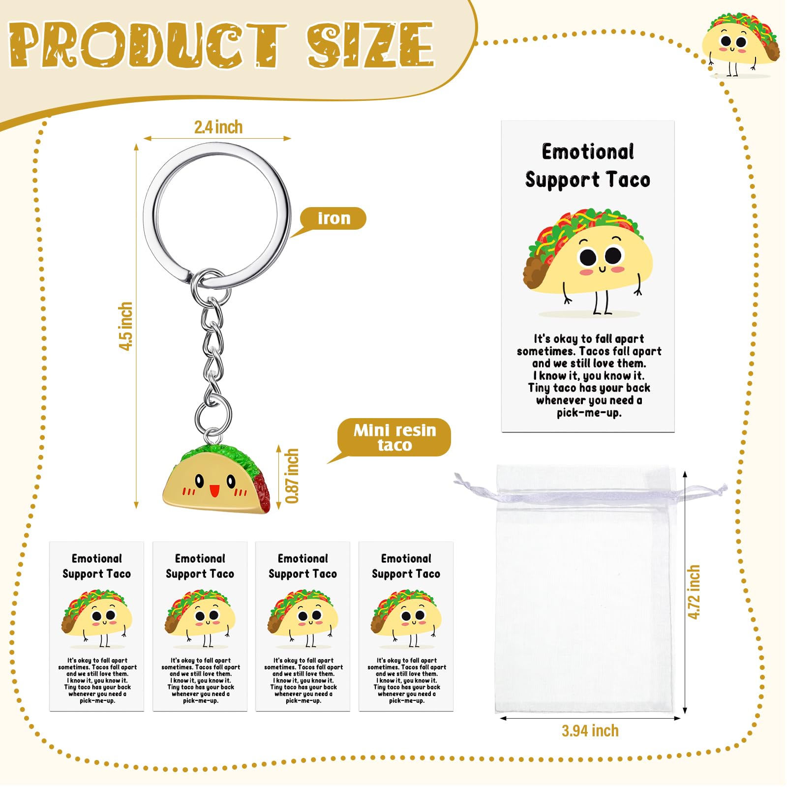 Amazon.com: Kigley 30 Sets Inspirational Taco Keychain Bulk