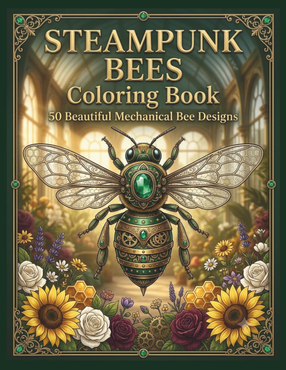 STEAMPUNK BEES Coloring Book: 50 Mechanical Designs (Steampunk Coloring Book Collection)