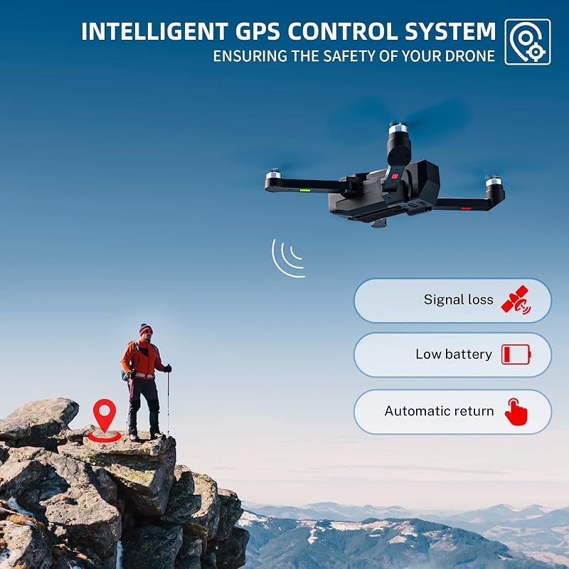 TEEROK T18S GPS Drón 4K Kamerával, 44 Perces Repülési Idő, 5G Átvitel, 500m Hatótáv, Követés Funkcióval, Kefenélküli Motor, Gesztus Irányítá