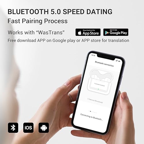 Miniatura 3 de Wooask Traductor Auriculares Traducción en línea 71 idiomas y 56 acentos Traductor 3 en 1 Auriculares Traductor Música Llamadas y Traducción