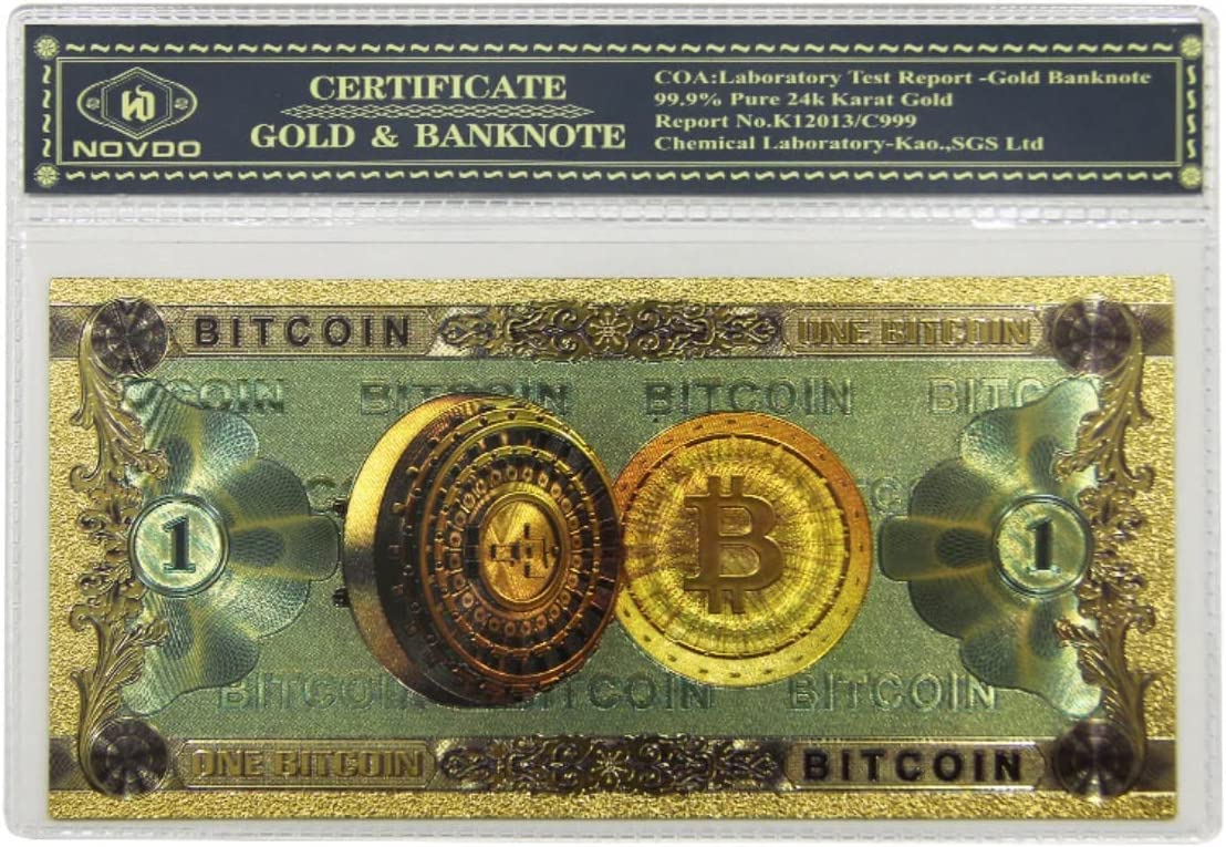 Amazon | ビットコイン紙幣ブックマーク金箔ドル紙幣紙幣BTCイミテーション紙幣-5枚入り | 紙幣・コインカウンター | 文房具・オフィス用品