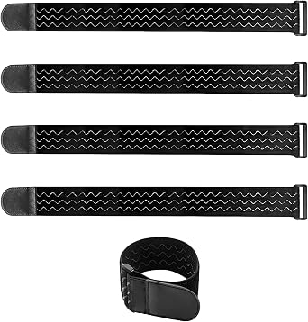 4 Pack Adjustable Boot Straps for Cowboy Boots,Non-Slip Elastic Pant Leg Straps with Hook and Loop,Breathable Cowboy Boot Bands,Pant straps for Biking Hiking Military WadersBlack