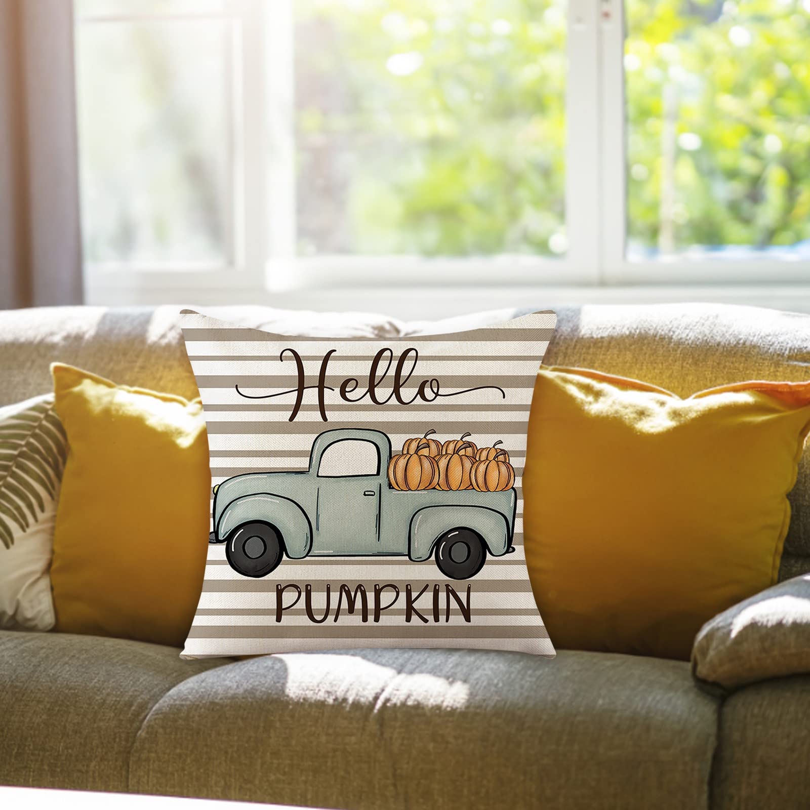 The Beach Stop Federa decorativa per cuscino con pettirosso pettirosso, decorazione per soggiorno, camera da letto e divano, 45 x 45 cm, con pettirosso astratto