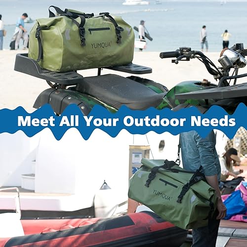 Miniatura 5 de YUMQUA Waterproof Duffel Bag, Motorcycle Duffle Bag, Heavy Duty Roll Top Large Dry Bags Waterproof with Durable Straps & Handle for Travel Outdoor