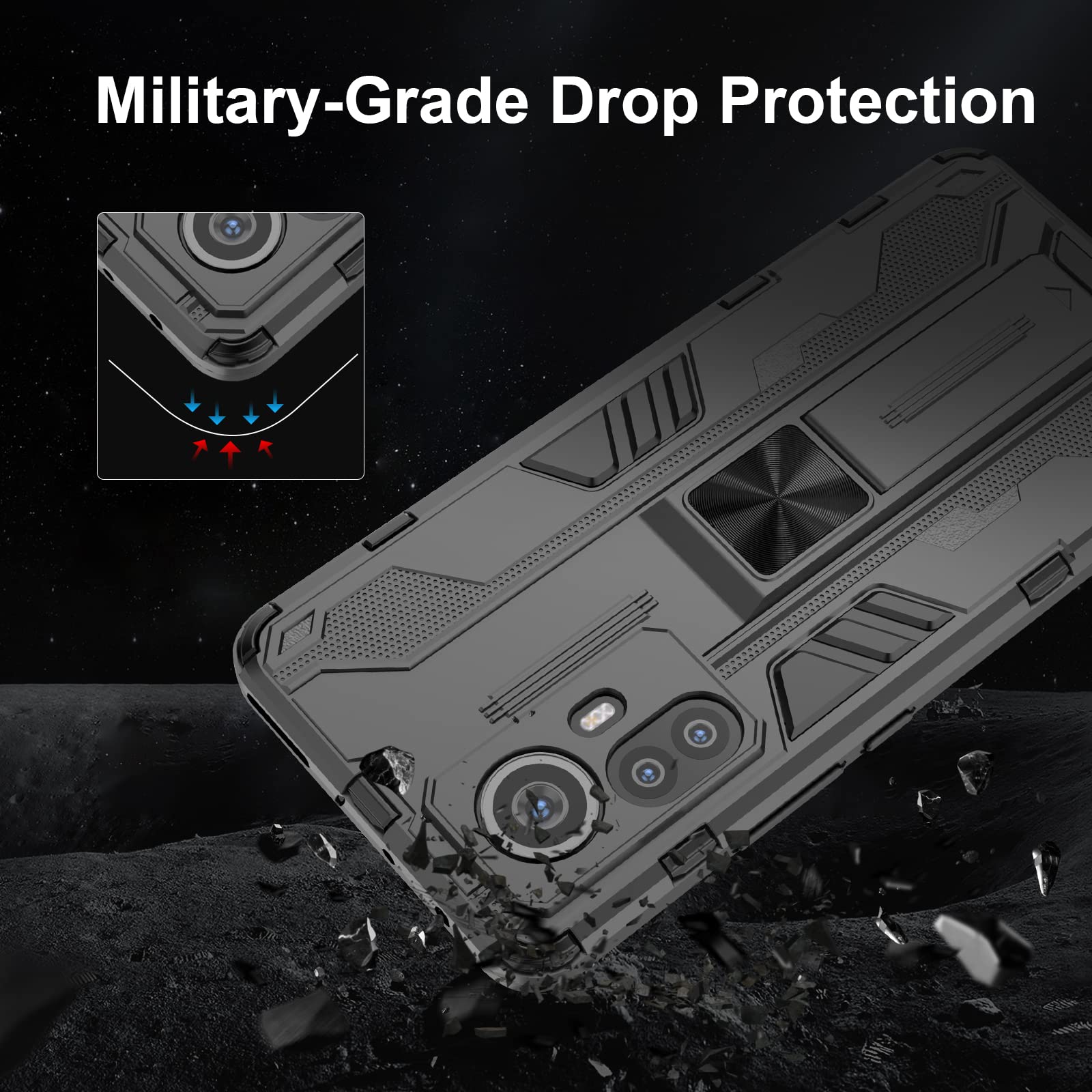 Funda para Xiaomi Redmi Note 15 Pro 5G, Carcasa Antigolpes con Soporte anular metálico, Case Protectora de Grado Militar, Azul — view 362