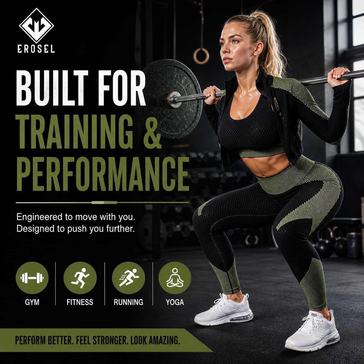 3 Piece Workout Sets for Women–Seamless Workout Sets with Jacket, Sports Bra & High-Waisted Leggings Women’s Gym Set