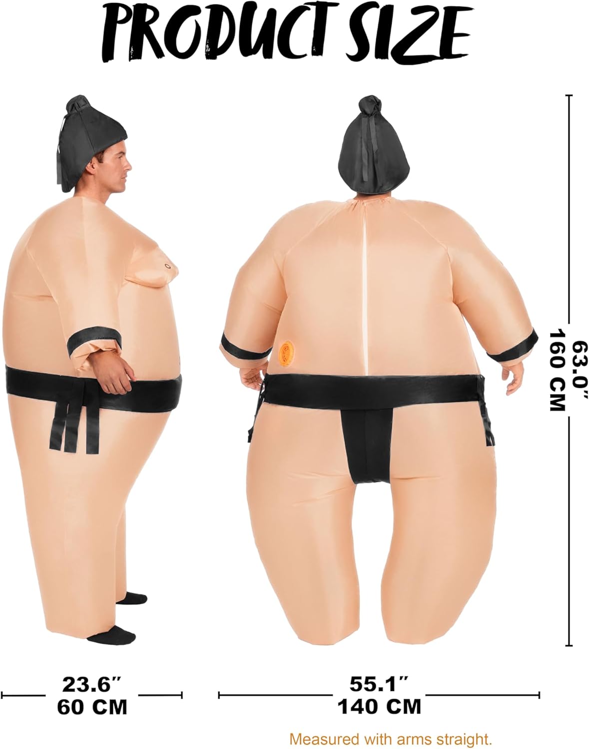 Spooktacular Creations Sumo Inflatable Costume for Adult, Funny Air Blow Up Costumes, Full-Body Sumo Costume - Image 5