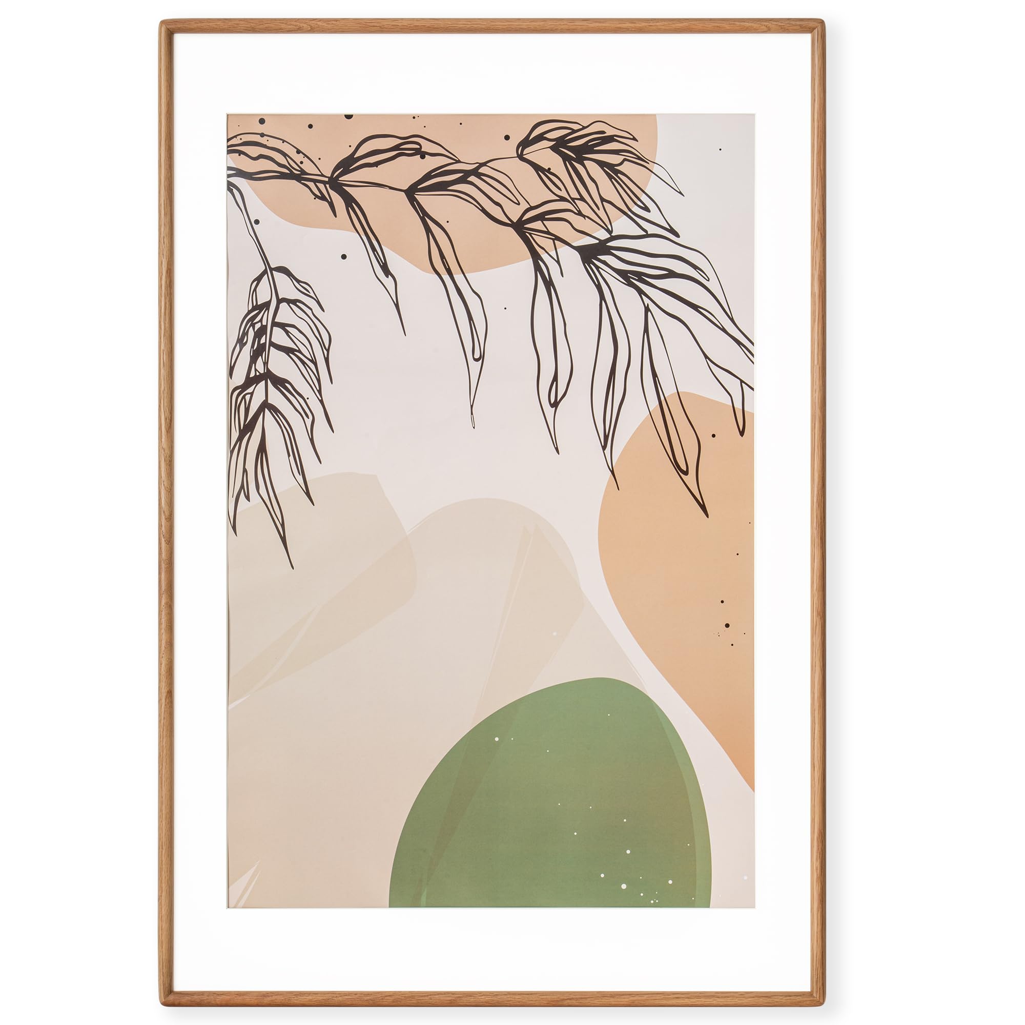 Axeman 24x36 Poster Frame - Solid White Oak Frame 24 x 36 Matted to 20x30 - Rounded Corner Oak Picture Frame 36x24 with Tempered Glass - Natural Wood Photo Frame for Wall Mount Display - Oak โ image 1