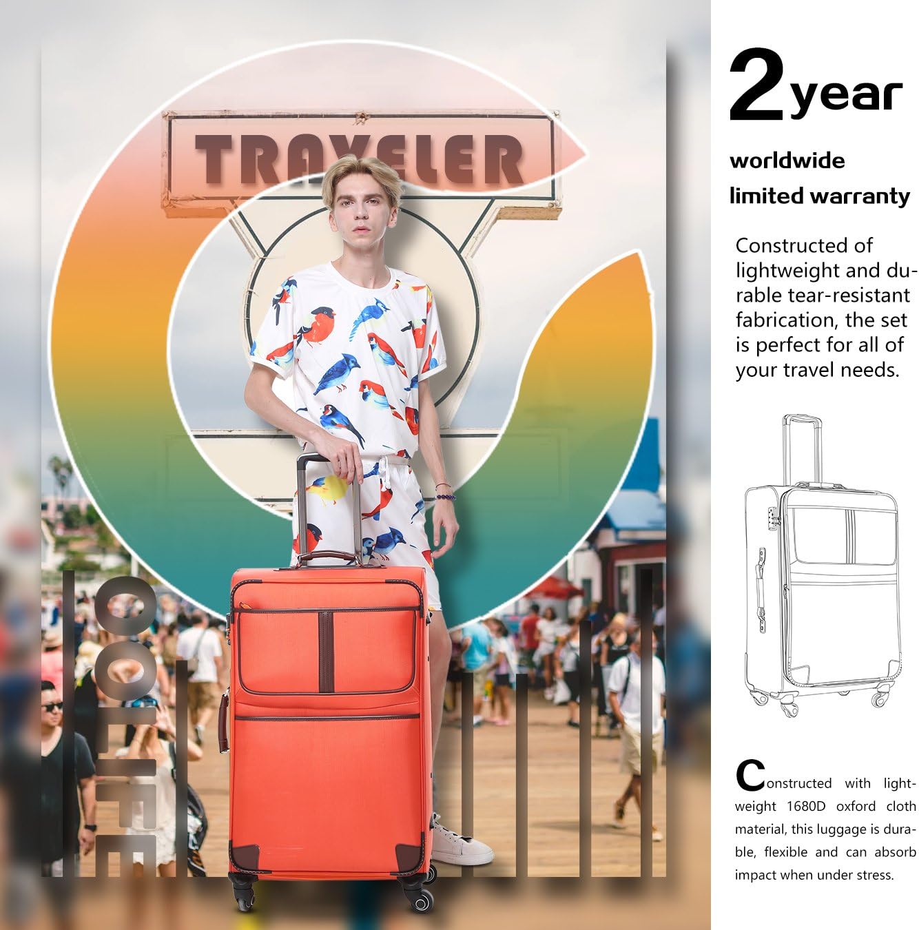  | Coolife Luggage 3 Piece Set Suitcase with TSA lock spinner softshell 20in24in28in (Black.) | Luggage Sets