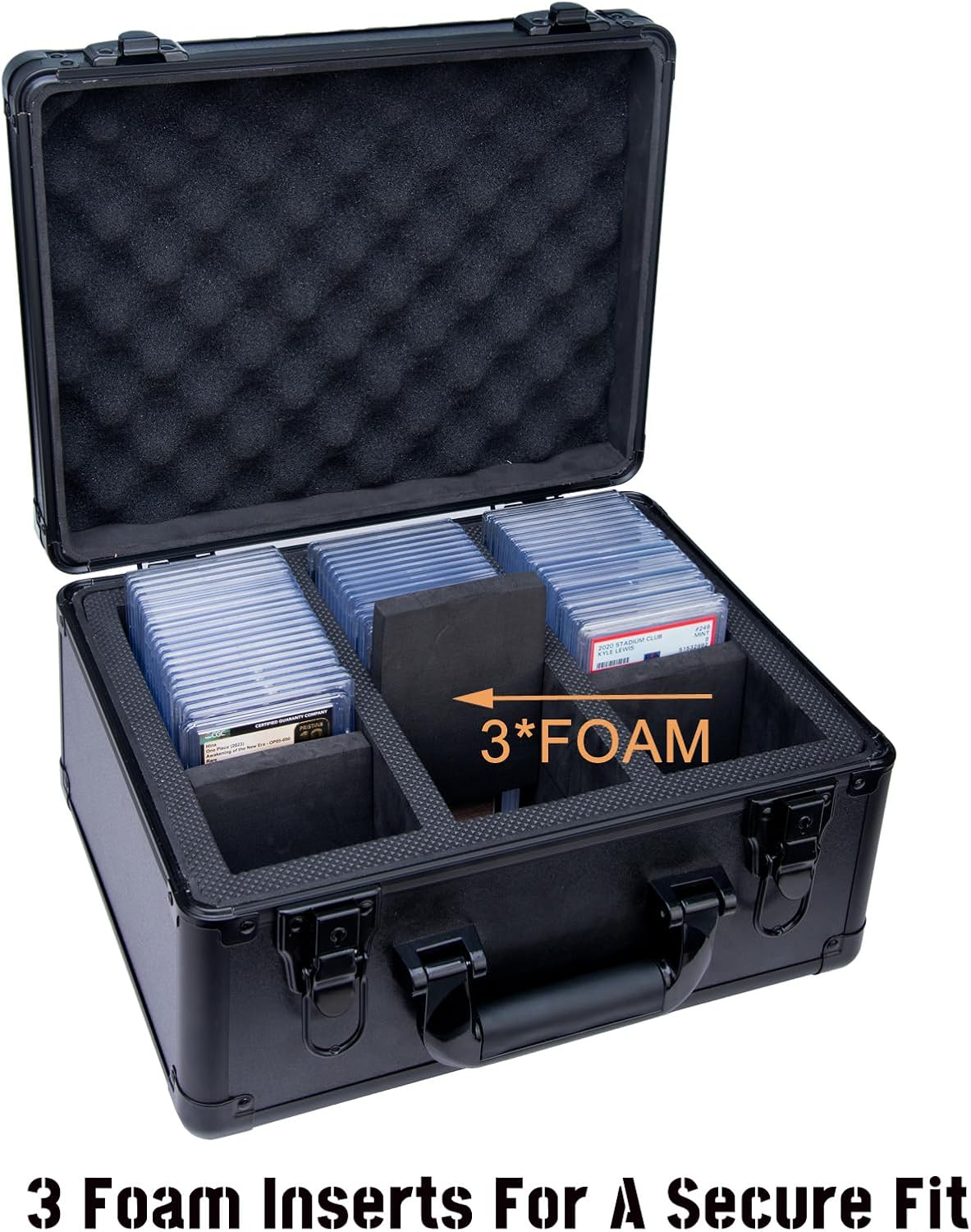 Graded Card Case,Trading Storage Box Graded Sports Card,Cards Case Storage for Graded Sports Cards, 3 Row Graded Storage Box for PSA BGS FGS & SGC