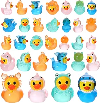 60 Pcs Mini Ocean Resin Animal Ducks Ocean Mini Duck Figurines Tiny Sea Animals Figures Miniature Resin Ducks Animals Aquarium Ornaments for DIY Fish Tank Potted Micro Fairy Garden
