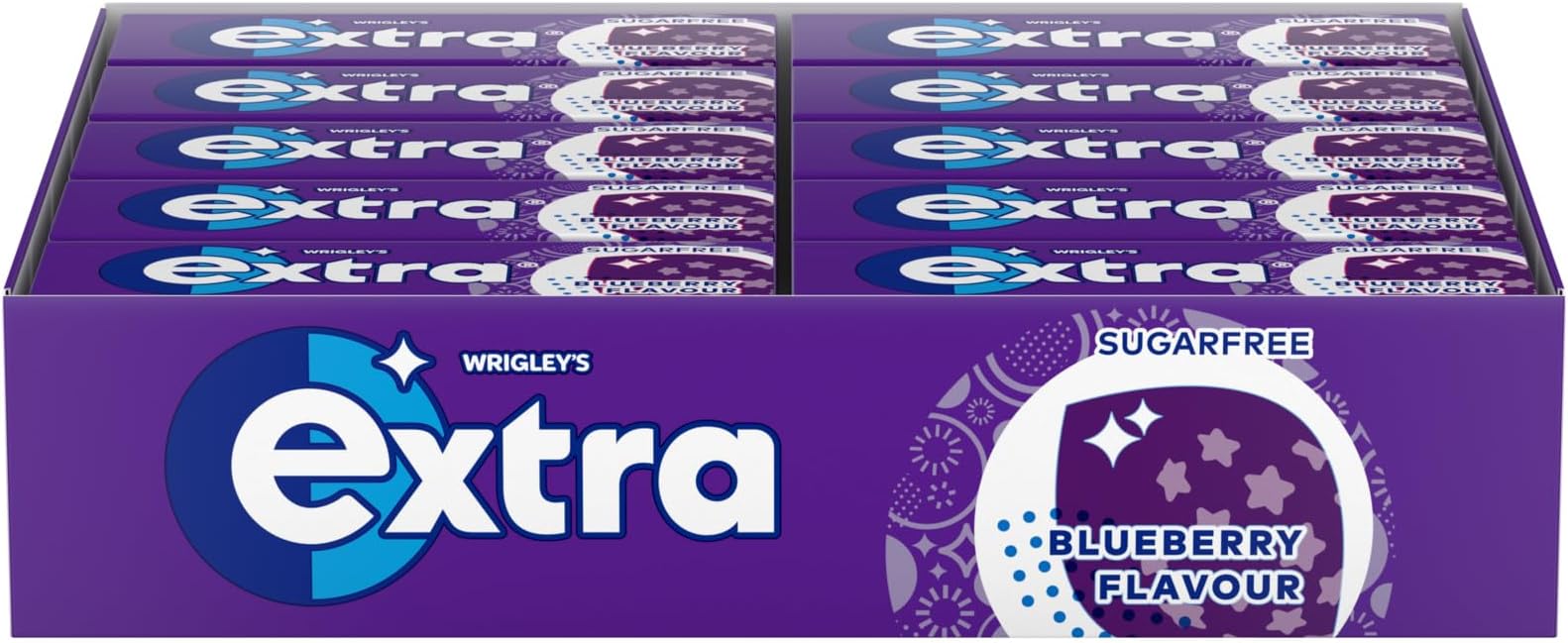 Blueberry Flavour Sugar Free Chewing Gum 10 pieces (1 x30x36 Packs)