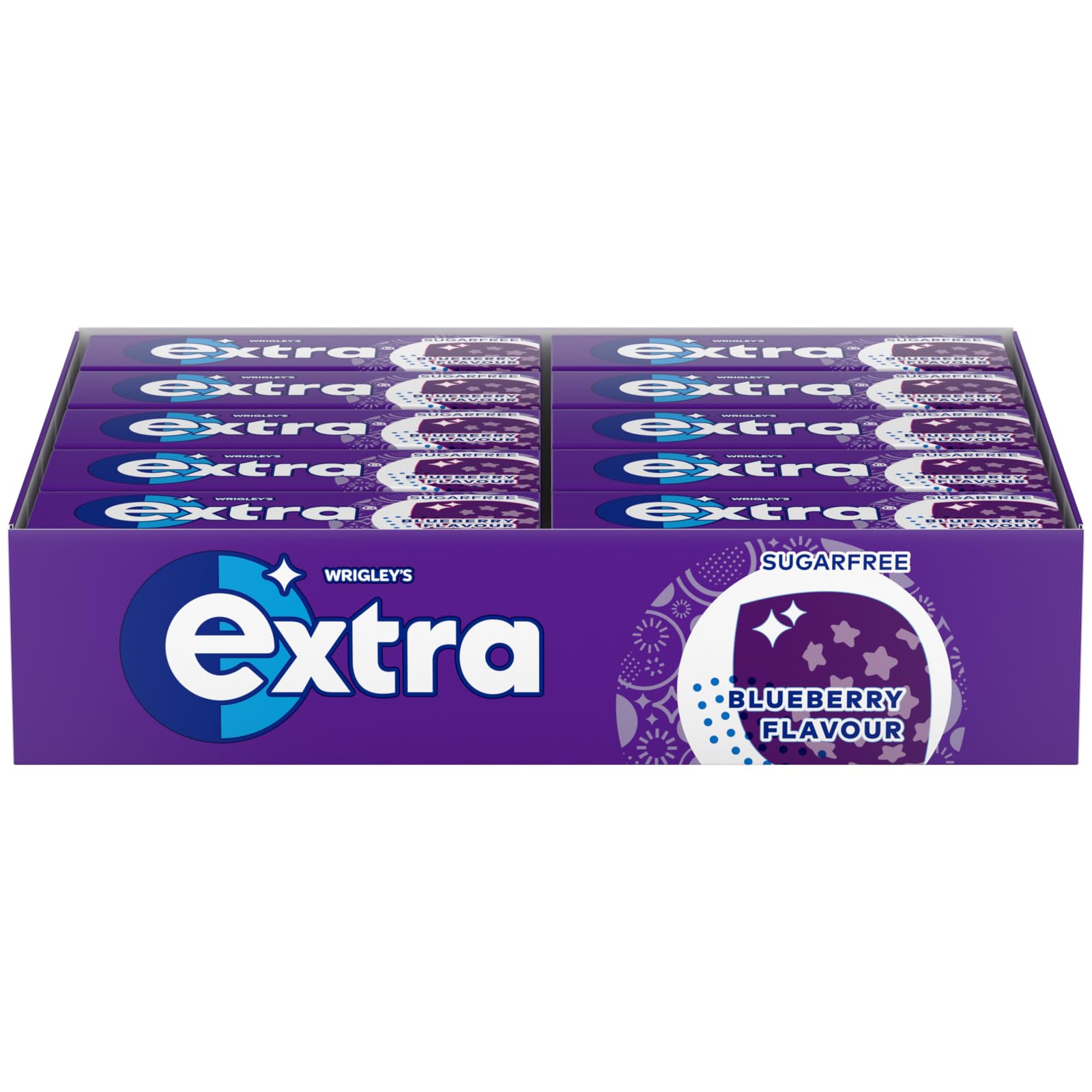 Extra Blueberry Flavour Sugar Free Chewing Gum 10 pieces (1 x30x36 Packs)