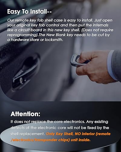 Miniatura 5 de OCPTY 1 unidad de control remoto de entrada con llave abatible sin cortar (carcasa de carcasa) Reemplazo para llave inteligente Shell Blade Fob E90
