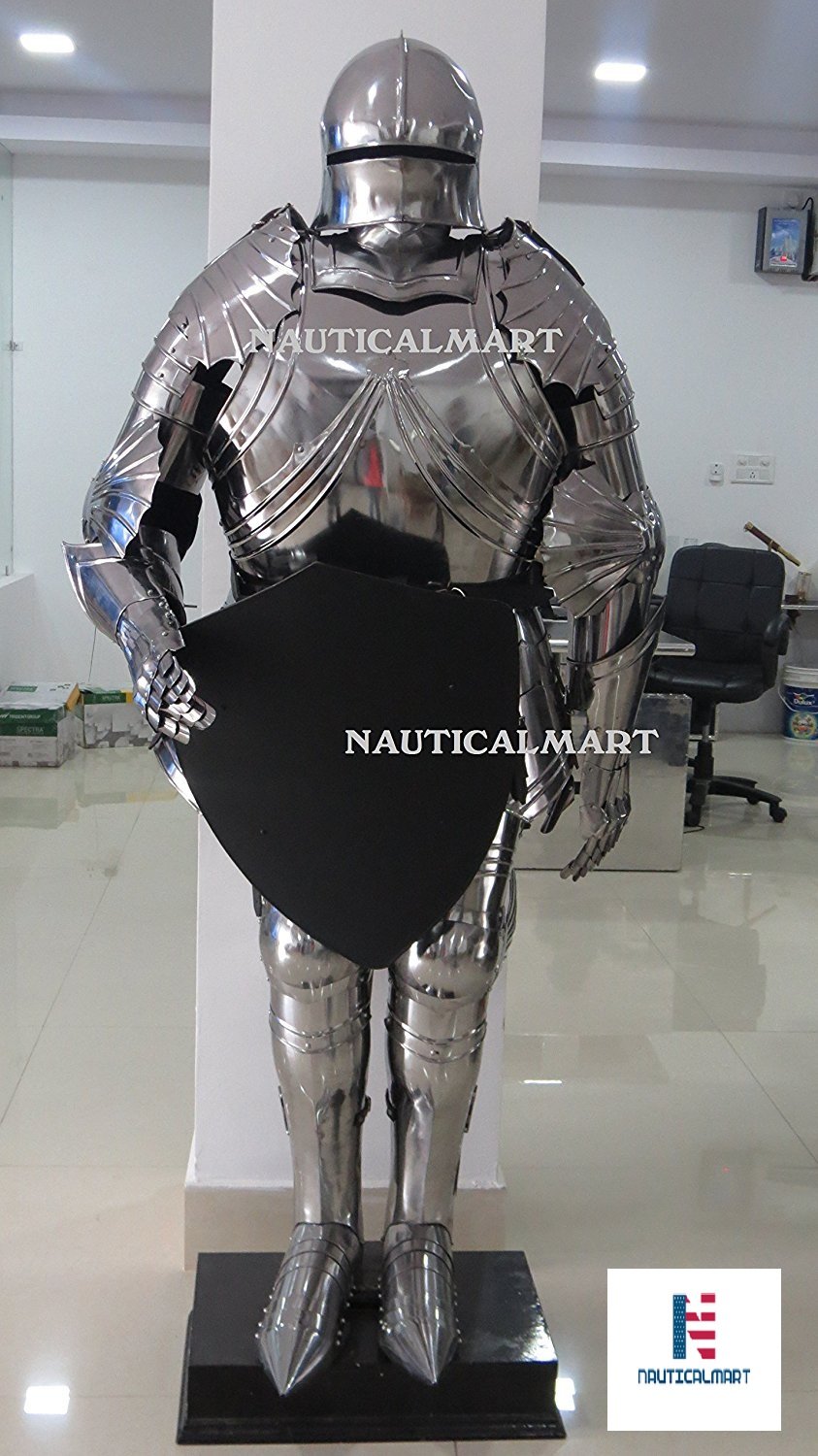 Nauticalmart Plate Armour Gothic Sallet Full Suit of Armor Costume