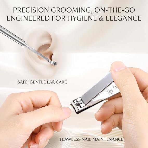 Sourcingbay 4-Piece Stainless Steel Manicure Set with Case, Pink