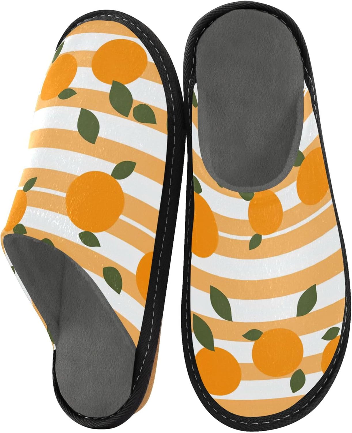 Orange Fruit House Slippers – Cozy Fuzzy Slippers for Guests, Washable & Disposable, Perfect for Shoeless Home, Spa & Hotel Use A112167