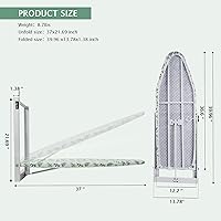 Vista 2 de SheeChung Tabla de planchar montada en la pared de 36 x 12 pulgadas, tabla de planchar plegable con cubierta extraíble resistente al calor, tabla