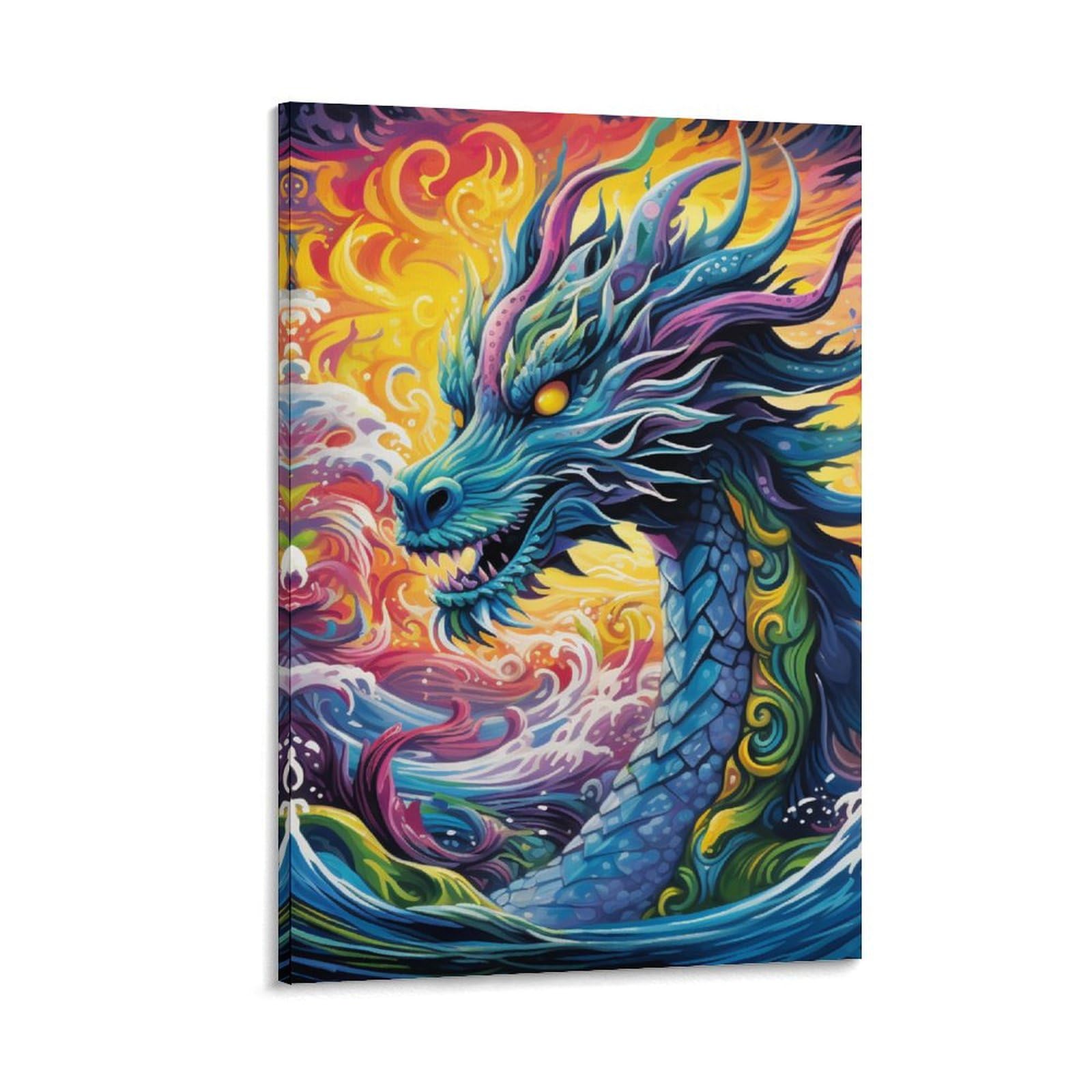 Cuadro en lienzo de Sea Dragon poster decorativo de pared de salón 20x30 6