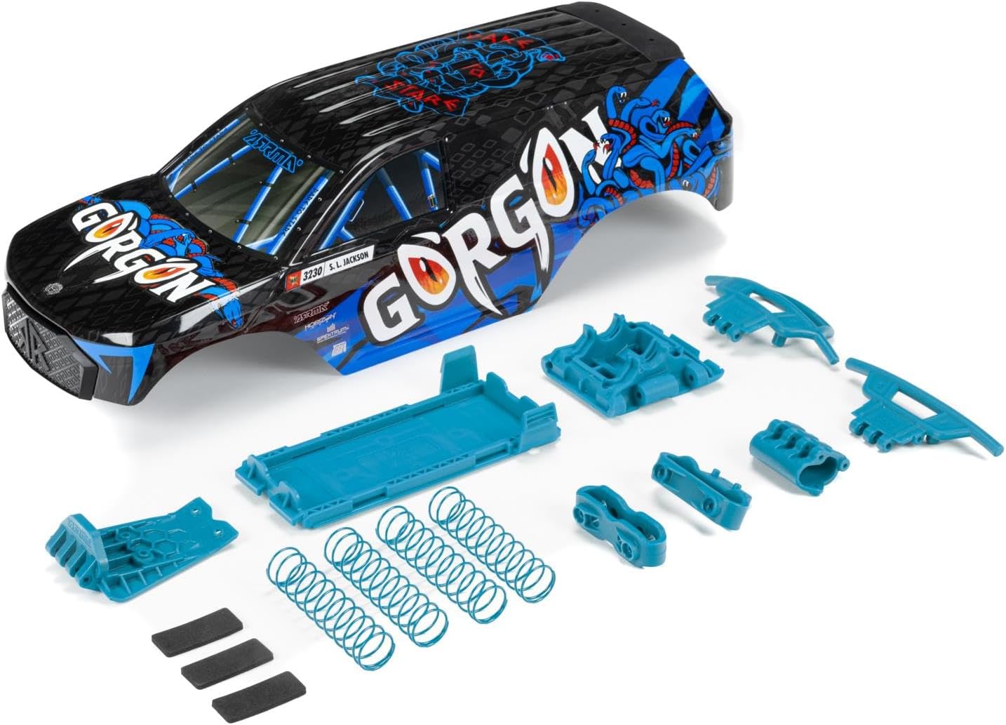 ARRMA Gorgon Painted Decaled Trimmed Body Set Blue ARA402355