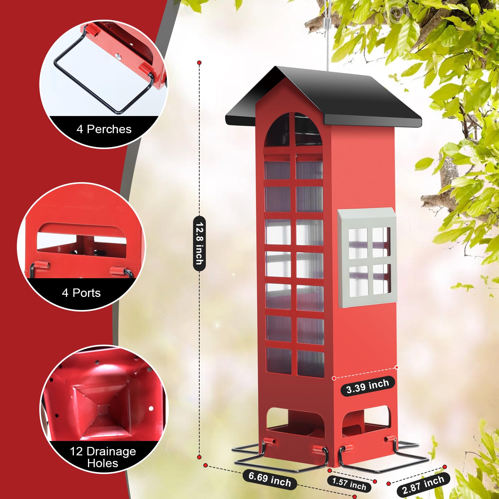 LBTING Vogelfutterstation Katzenform - Eichhörnchensicher Metall - Für Garten & Balkon