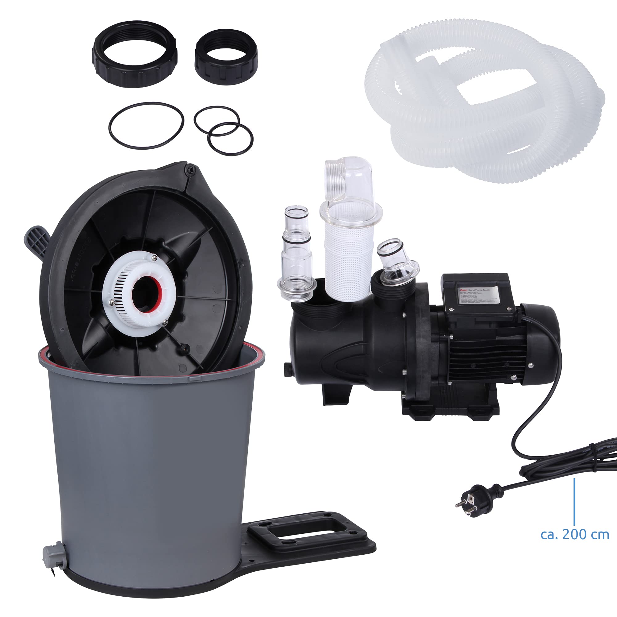 your GEAR Filtro de arena para piscina 6813 L/h 7 m³/h con bomba potente y válvula de 6 vías – Sistema compacto de filtración eficiente para agua limpia exterior
