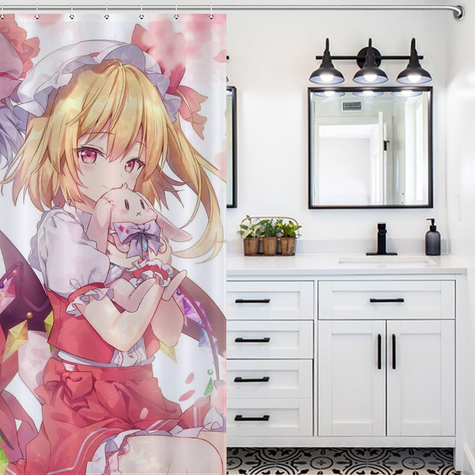 Amazon｜シャワーカーテン オシャレ アニメ柄 東方シリーズ フラン