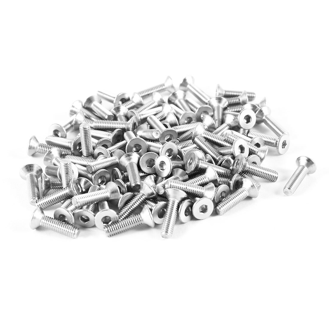 Uxcell Silver Sourcing Map 100Pcs 304Hc Stainless Steel Hex Countersunk Flat Bolts Screws M3x12mm
