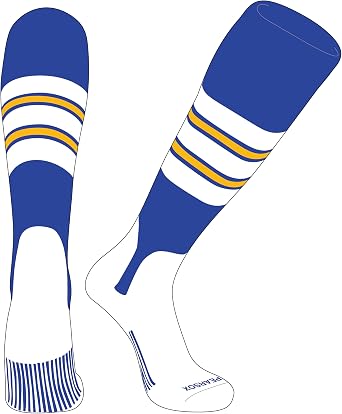PEAR SOX OTC Baseball Softball Stirrup Socks E, 5in Royal, White, Gold
