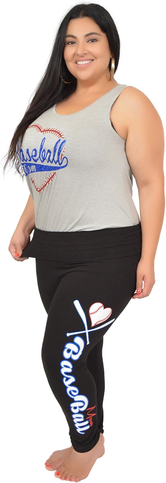 Baseball MOM Foldover Leggings 