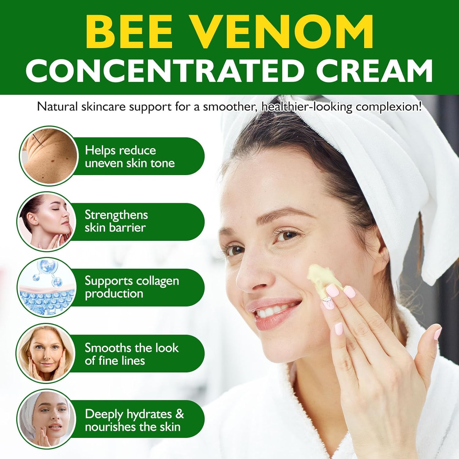 Bee Venom Skin Restoration Cream,Bee Venom Concentrated Cream,Deeply Nourishes the Skins and Reduces Skin Blemishes-Quickly Smoothing and Moisturizes the Skin-120G - Image 6